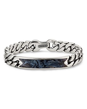 David Yurman - Sterling Silver Curb Chain ID Bracelet with Pietersite