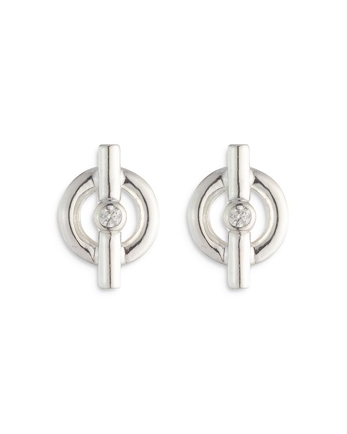 Laurèn Diamond Accent Toggle Stud Earrings In Sterling Silver