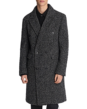 Karl Lagerfeld Paris Boucle Double Breasted Coat with Removable Vest Liner