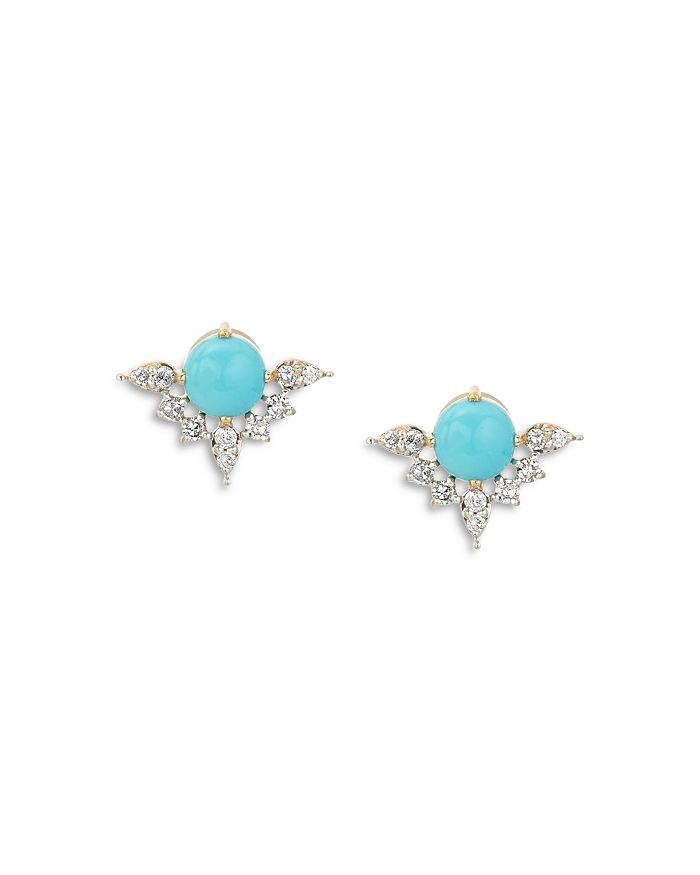 French Bow Turquoise & Diamond Earring Charms