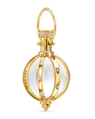 18K Yellow Gold Celestial Astrid Crystal & Diamond Amulet Pendant