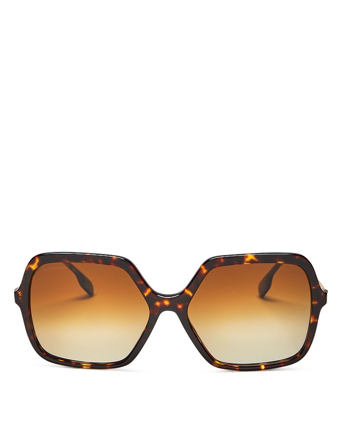 Burberry Women's Polarized Square Sunglasses, 59mm In Dark Havana/ Polar Brown Gradient