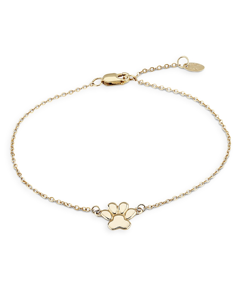 Moon & Meadow 14k Yellow Gold Dog Paw Chain Bracelet In Gold