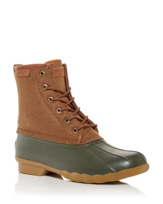 brown olive sperry duck boots