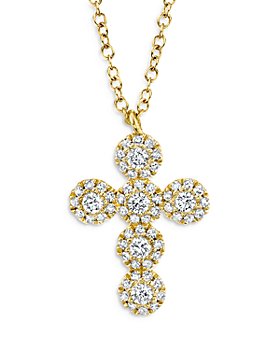 Moon & Meadow - 14K Yellow Gold Diamond Cross Pendant Necklace, 18" - 100% Exclusive