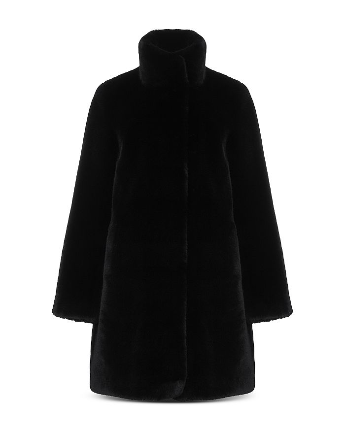 HOBBS LONDON Freda Funnel Neck Faux Fur Coat | Bloomingdale's