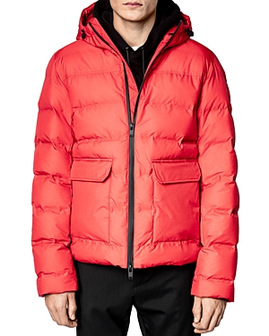 Zadig & Voltaire Seamless Quilted Hooded Puffer Parka In Coquelicot