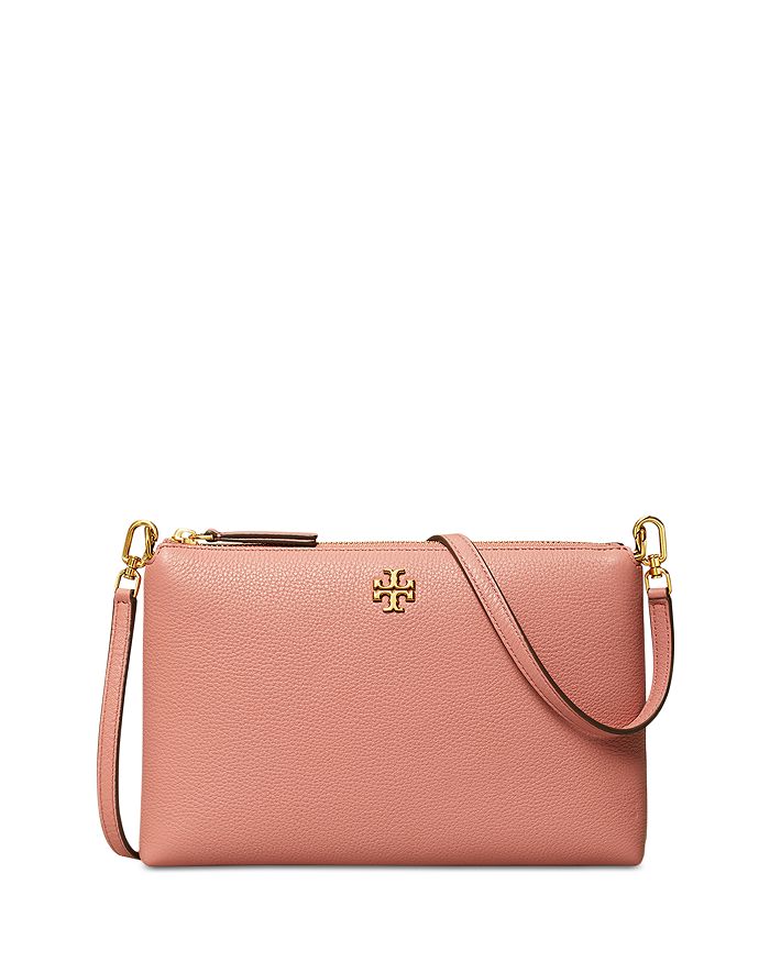 Tory Burch Kira Small Pebbled Leather Top-zip Crossbody In Pink ...
