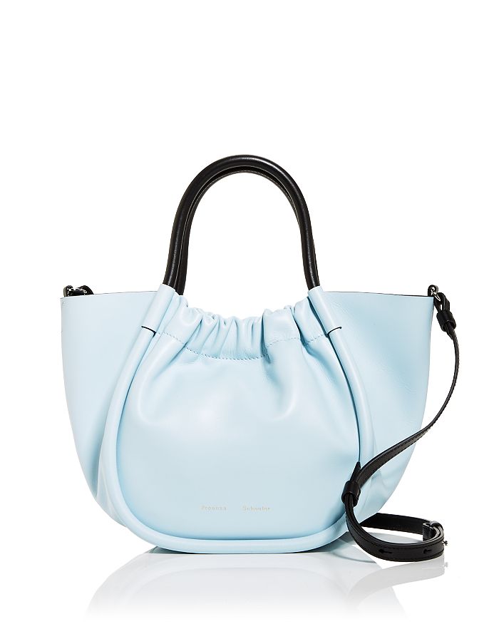 Proenza Schouler Small Ruched Leather Tote In Baby Blue