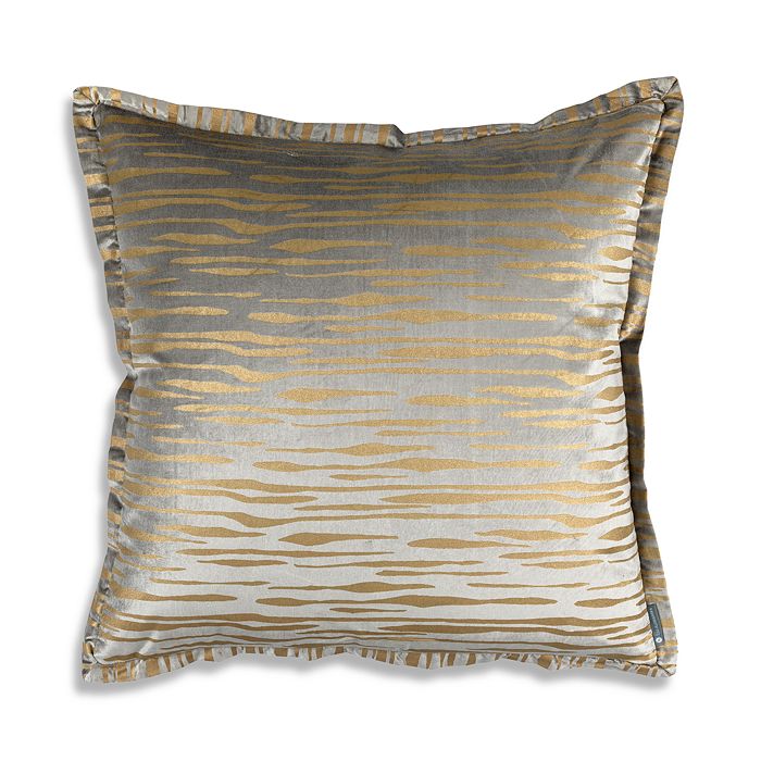 Lili Alessandra Zara European Pillow In Light Gray/gold