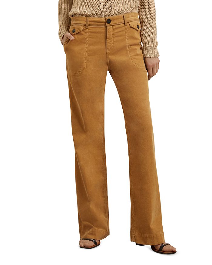 Gerard Darel Leonie Corduroy Flared Trousers In Brown