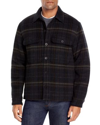 Vince Slim Fit Fleece Lined Plaid Jacket | Bloomingdale's