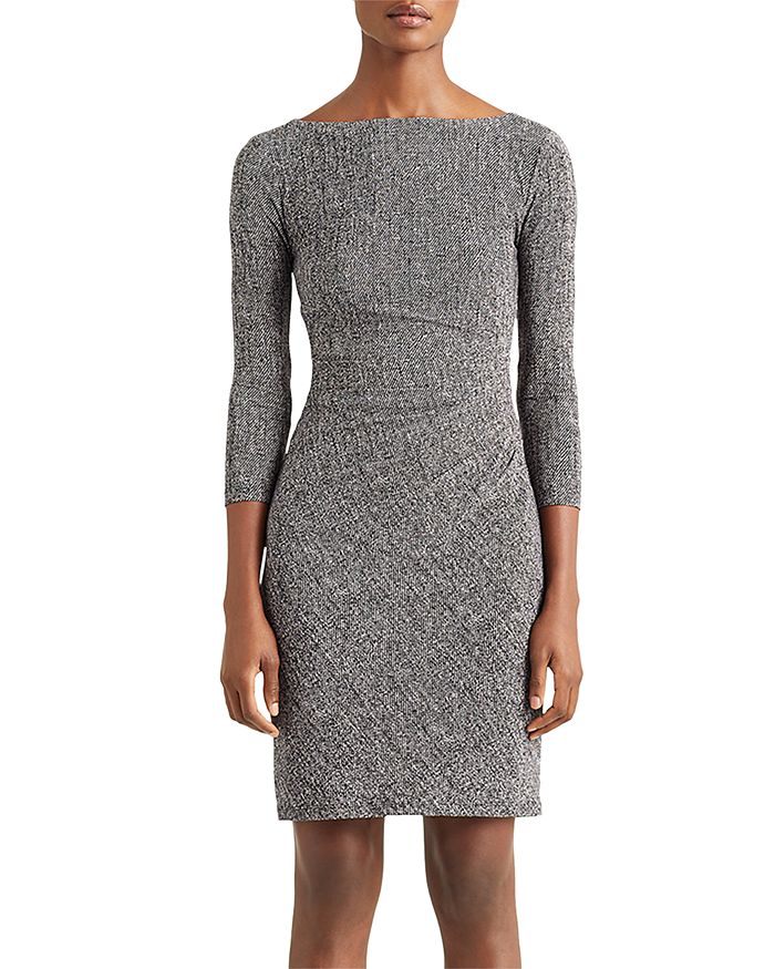 Ralph Lauren Lauren  Ruched Jersey Dress In Grey
