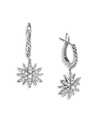 David Yurman Starburst Cable Drop Earrings with Diamonds