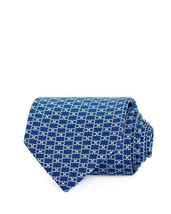 Ferragamo Salvatore  Gancini Silk Classic Tie In Blue