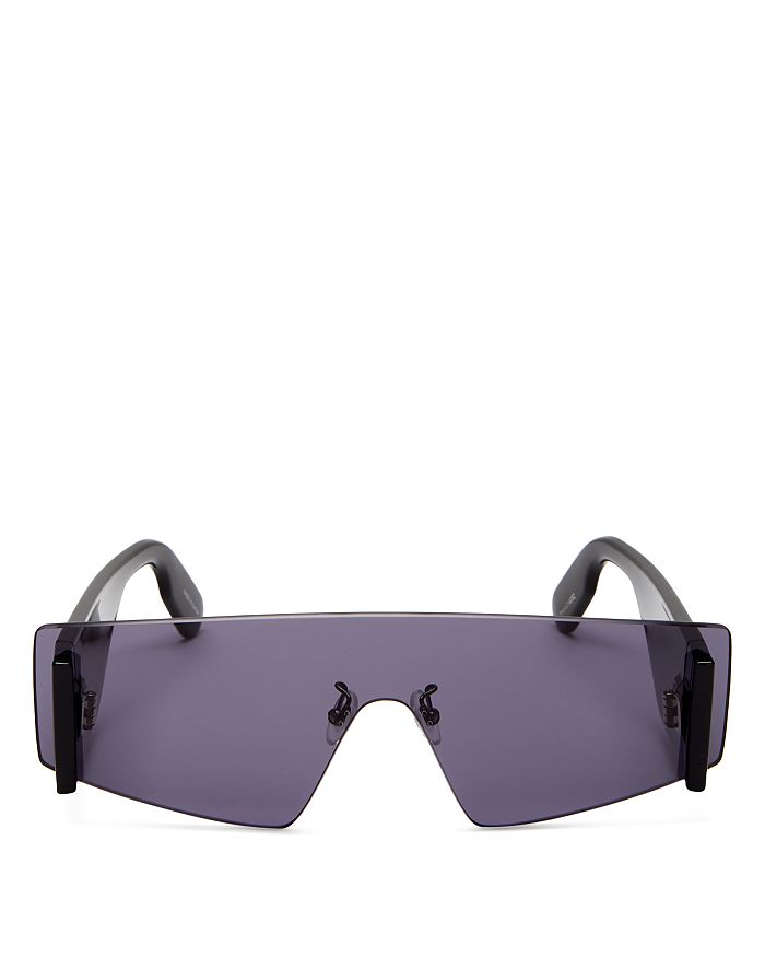Kenzo Unisex Shield Sunglasses, 152mm In Shiny Black/purple Smoke