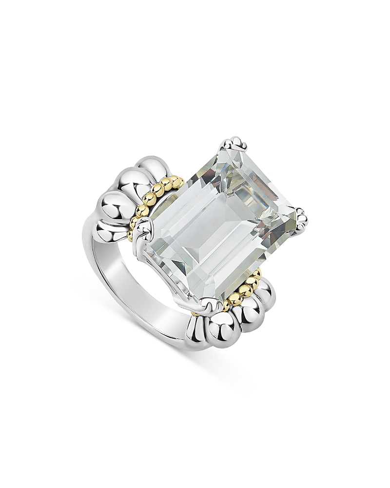 Lagos Glacier 18x13mm Gemstone Two-tone Ring In White