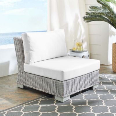 Conway Sunbrella&reg; Outdoor Patio Wicker Rattan Armless Chair