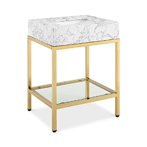 Modway Kingsley 26 Faux Marble Bathroom Vanity In Gold/white