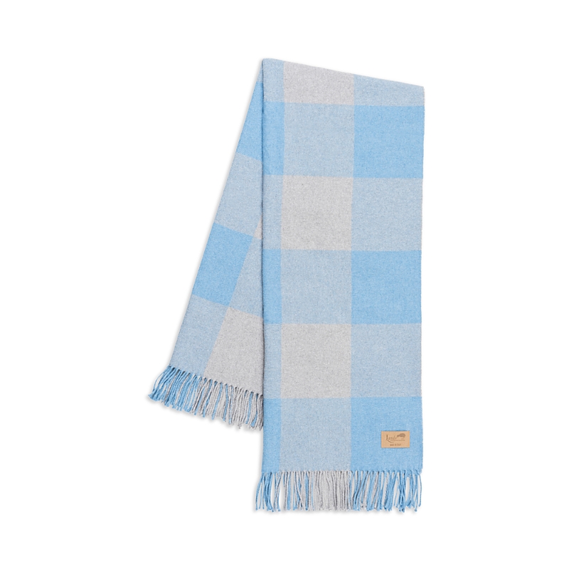 Lands Downunder Landsdown Under Buffalo Check Cotton Blend Throw In Blue/ Light Gray