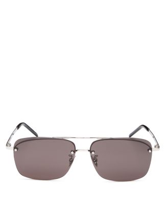 Saint Laurent Unisex Brow Bar Square Rimless Sunglasses, 58mm ...