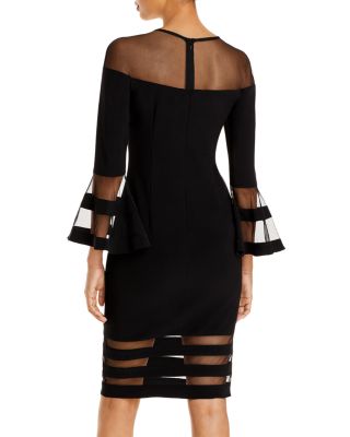 Bell-Sleeve Illusion Dress - Exclusive