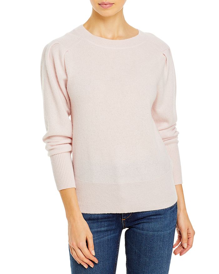C by Bloomingdale's Cashmere Puff Sleeve Crew Neck Sweater - 100% ...
