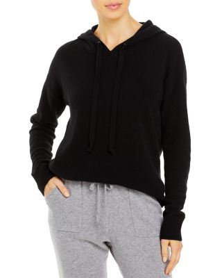 New York Cashmere Intarsia Hoodie Diamond Blue