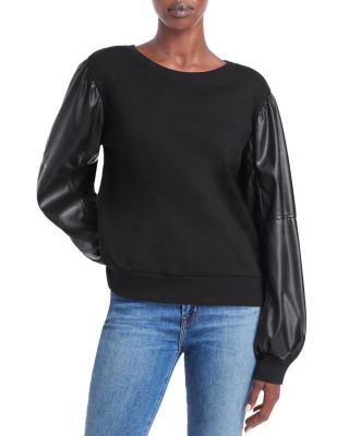 faux leather sweatshirt