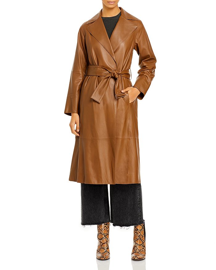 Vince Leather Trench Coat | Bloomingdale's
