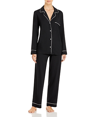 Eberjey Gisele Jersey Knit Pajamas In Black/sorbet