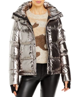 metallic puffer jacket