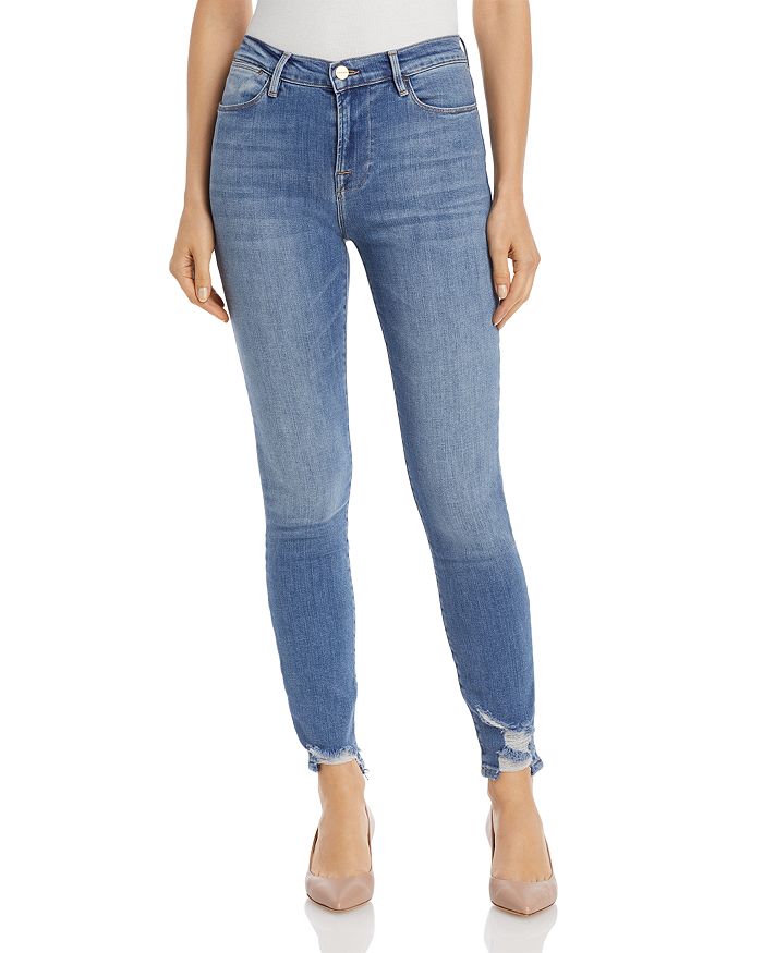 FRAME Le High Skinny Chewed Hem Jeans in Sonoma Chew - 100% Exclusive ...