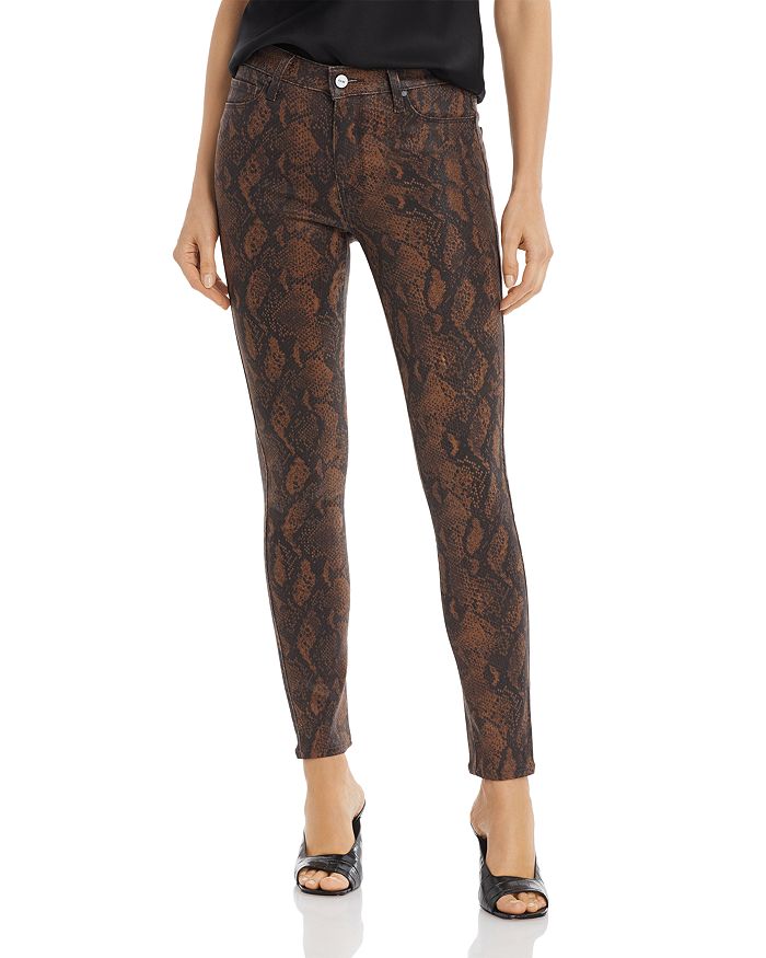 PAIGE Hoxton Ankle Jeans in Coated Brown Snake - 100% Exclusive ...