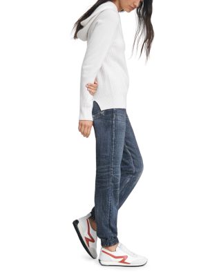 Miramar Cotton Denim High Rise Ankle Jogger Pants in Merest