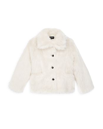 The Kooples Ecru Faux Fur Coat | Bloomingdale's