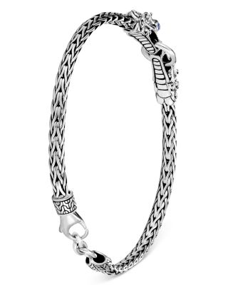Sterling Silver Legends Naga Blue Sapphire Dragon Link Bracelet
