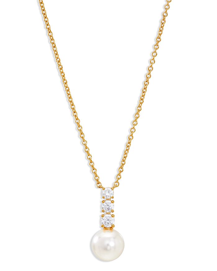 Nadri Camila Imitation Pearl Sparkle Pendant Necklace 16