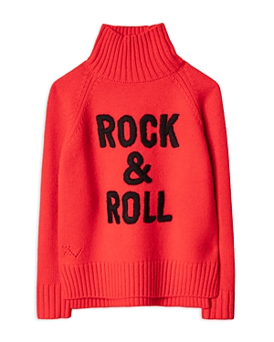 Zadig & Voltaire Girls' Beth Wool Blend Graphic Turtleneck Sweater - Little Kid, Big Kid