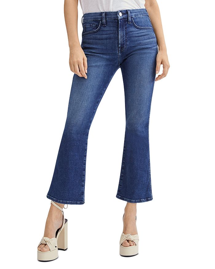 7 For All Mankind Cropped Kick Flare Jeans in Blue Haze | Bloomingdale's
