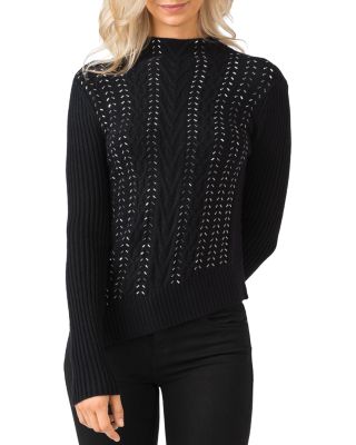 Belldini Embellished Mock Neck Sweater 
