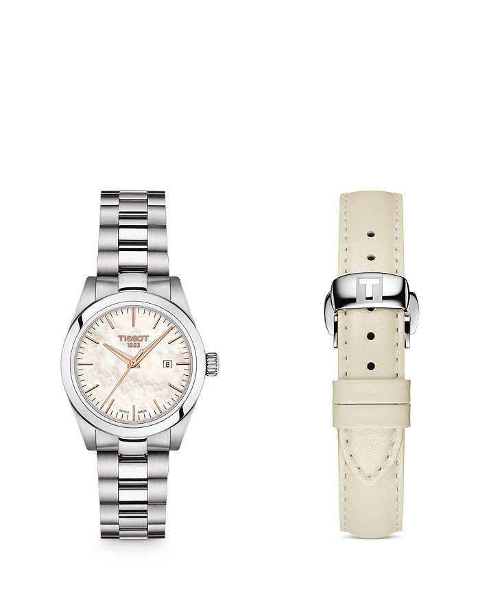 Tissot T-classic Series Watches In White Mother Of Pearl