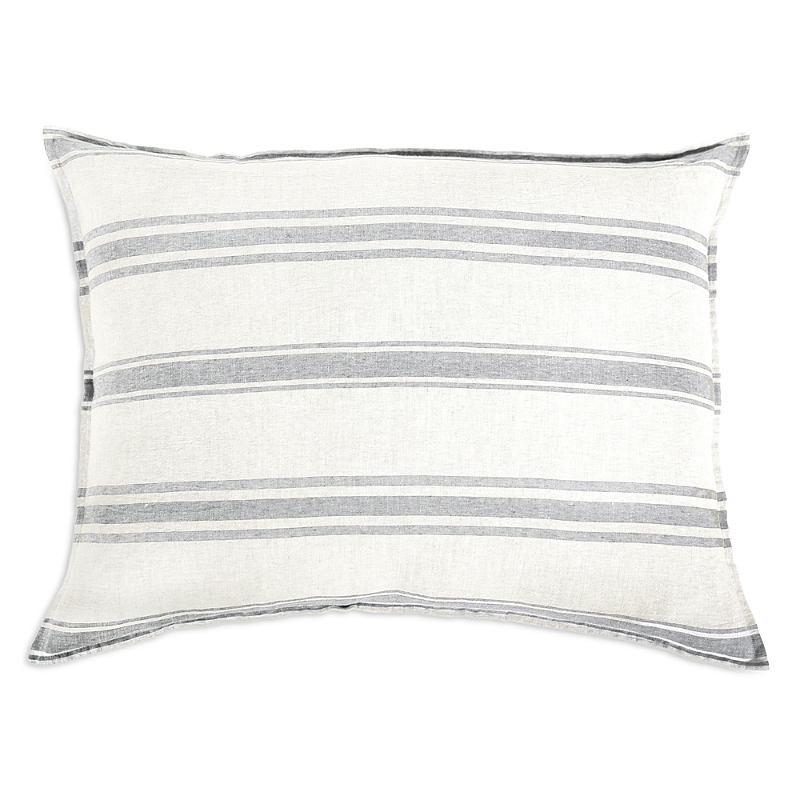 Pom Pom At Home Jackson Big Linen Accent Pillow In Cream/grey