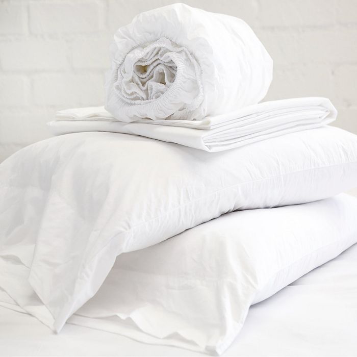 Pom Pom At Home Cotton Percale Sheet Set, Twin In White