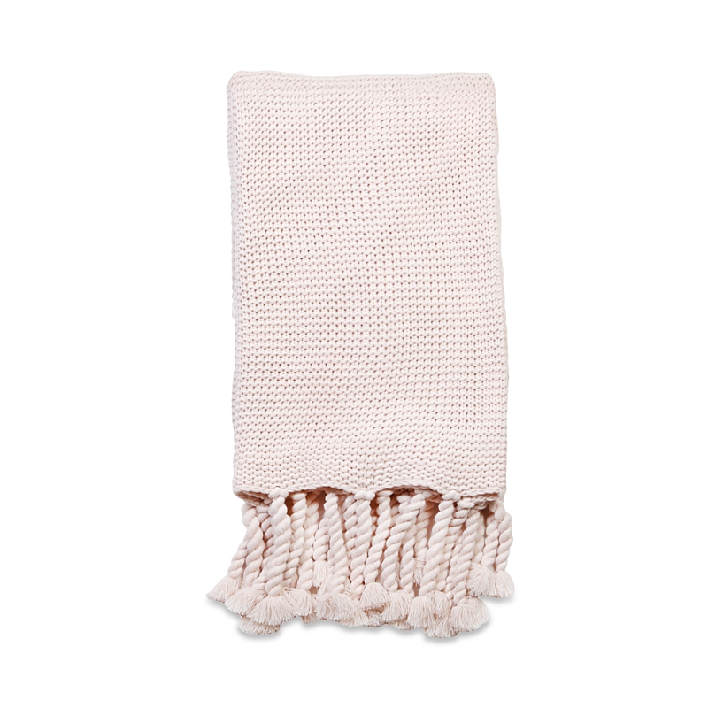Pom Pom At Home Trestles Antique White Oversized Throw In Blush