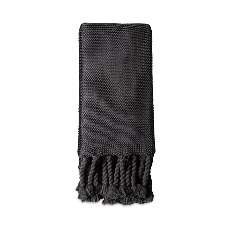 Pom Pom At Home Trestles Antique White Oversized Throw In Midnight