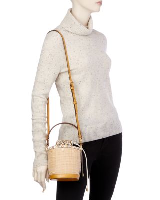 Tory Burch Robinson Straw Mini Bucket Bag | Bloomingdale's