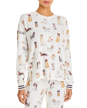 Pj Salvage Long Sleeve Printed Top In Ivory