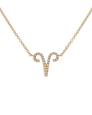 Adinas Jewels Pave Aries Pendant Necklace, 16-18 In Gold