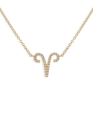 Adinas Jewels Pave Aries Pendant Necklace, 16-18